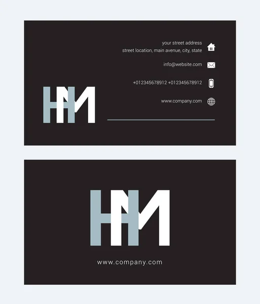 Logotipo corporativo con letras conjuntas Hm — Vector de stock