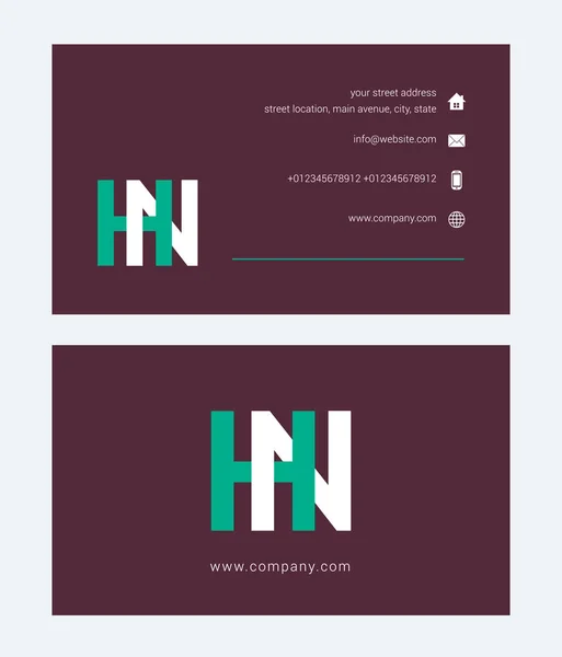 Logotipo da empresa com letras conjuntas Hn —  Vetores de Stock