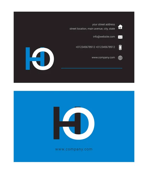 Logotipo corporativo con letras conjuntas Ho — Vector de stock