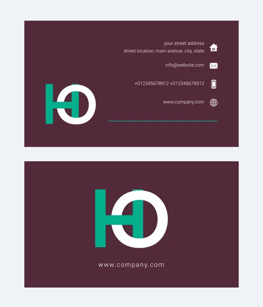 Logotipo corporativo con letras conjuntas Ho — Vector de stock