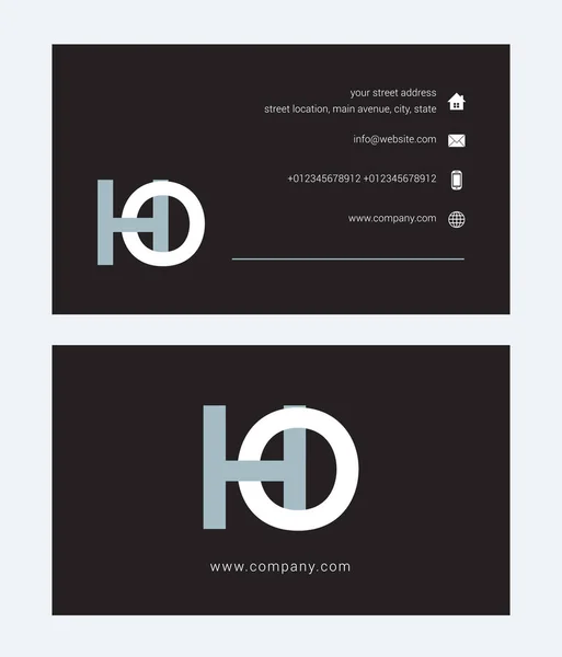 Şirket logosu ile ortak harf Ho — Stok Vektör