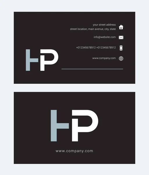 Logo aziendale con lettere comuni Hp — Vettoriale Stock