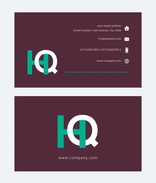 Logotipo corporativo con letras conjuntas Hq — Archivo Imágenes Vectoriales