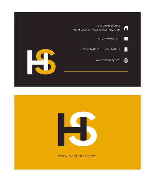 Logotipo corporativo con letras conjuntas Hs — Vector de stock