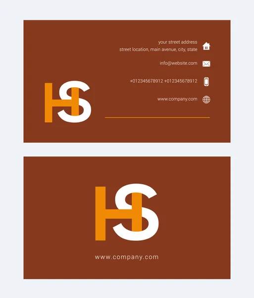 Logotipo da empresa com letras conjuntas Hs — Vetor de Stock
