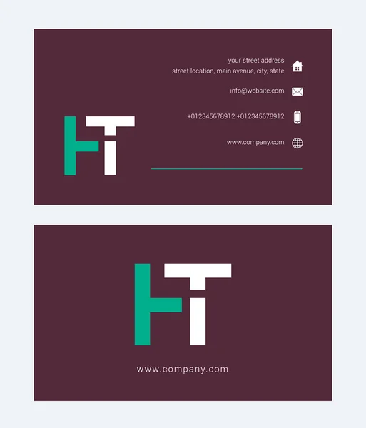 Logotipo da empresa com letras conjuntas Ht — Vetor de Stock