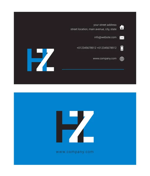Logotipo corporativo com letras conjuntas Hz —  Vetores de Stock