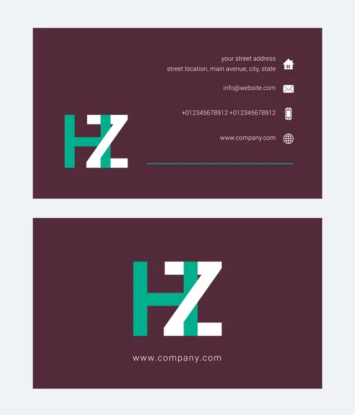 Logotipo corporativo com letras conjuntas Hz — Vetor de Stock