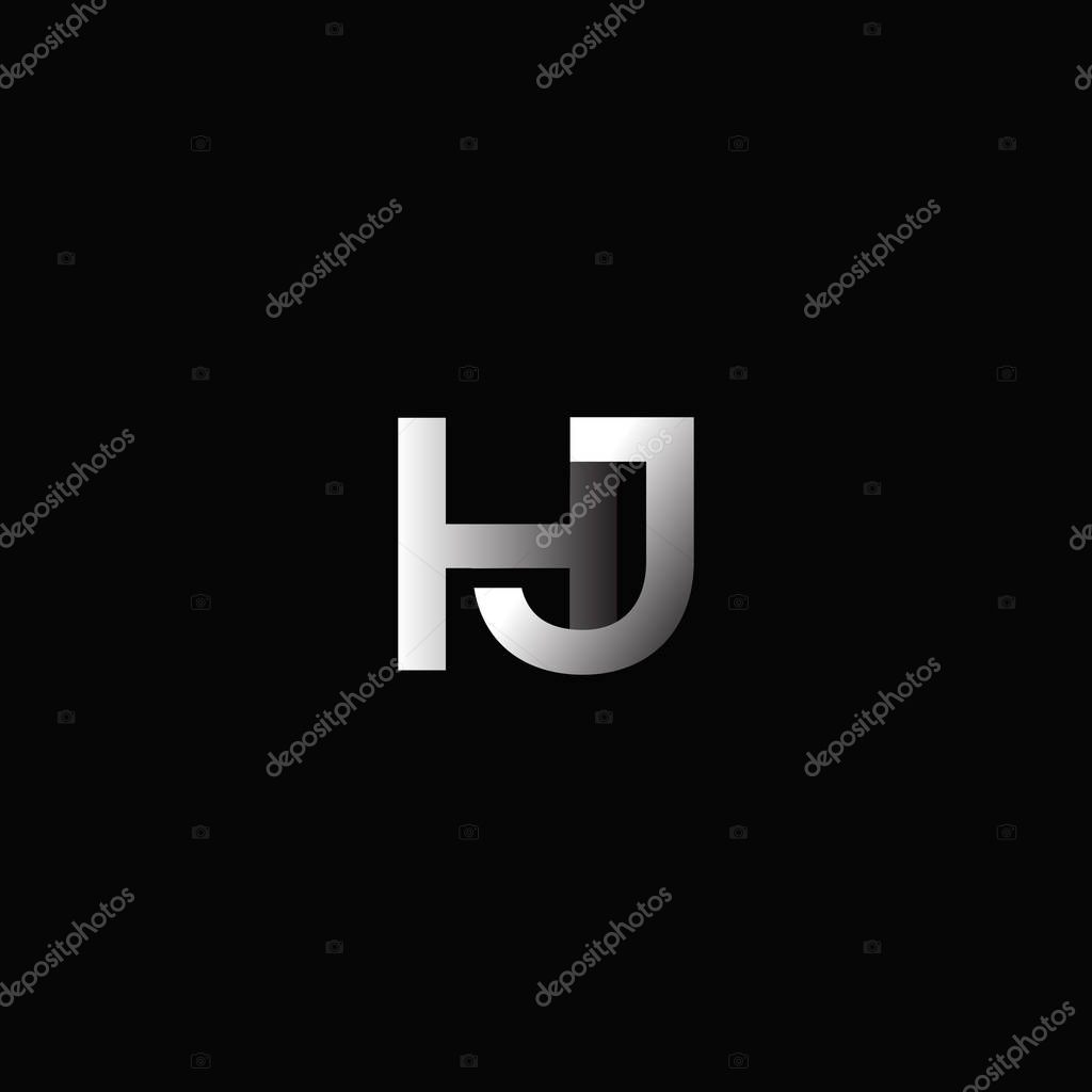 Corporate logo with joint letters Hj, vector illustration