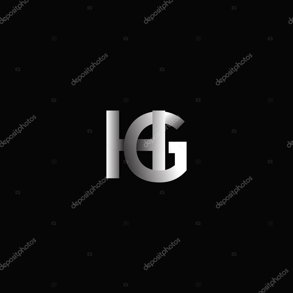 Corporate logo with joint letters Hg, vector illustration