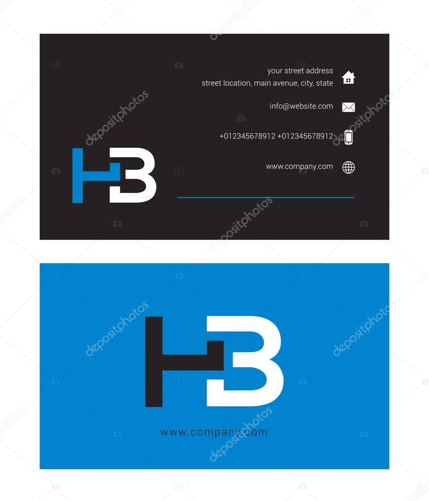 Corporate logo with joint letters Hb, vector illustration