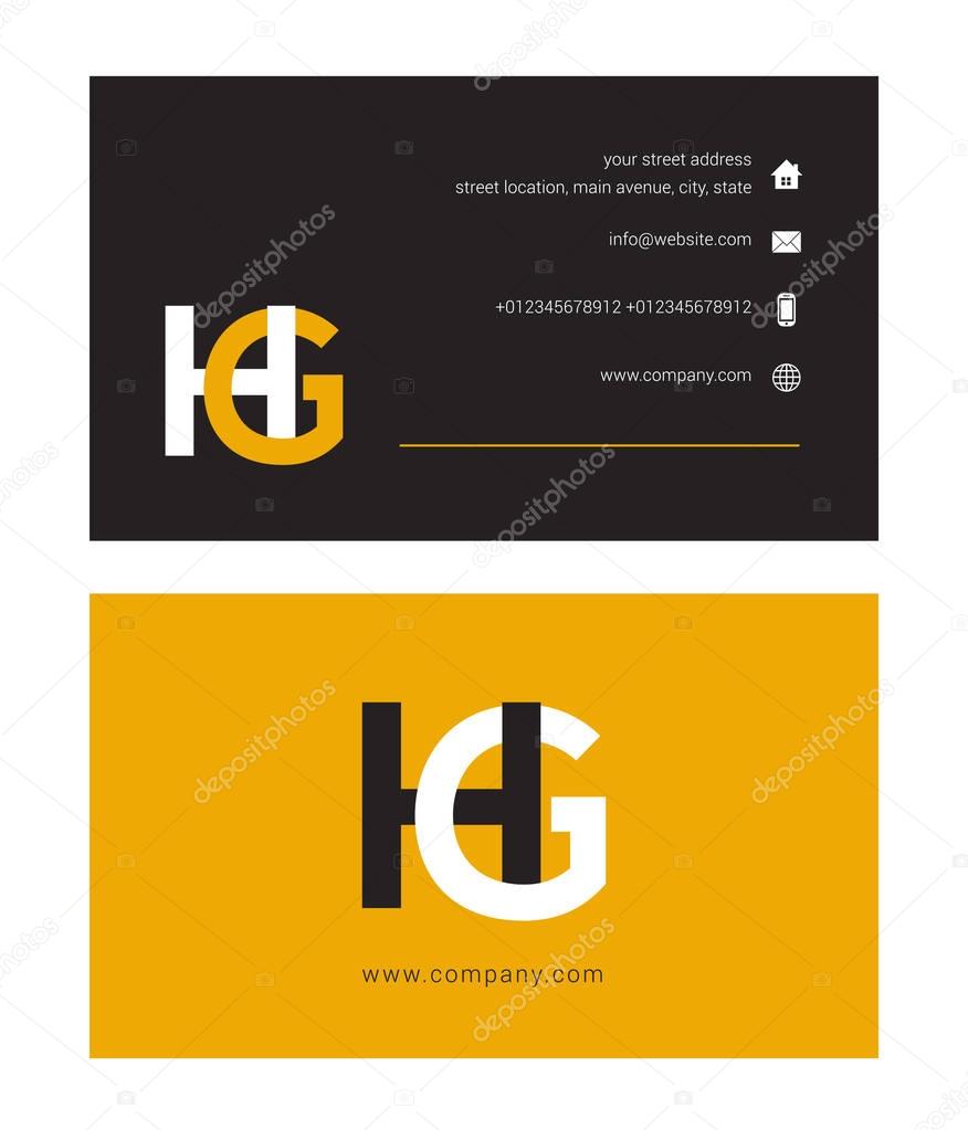 Corporate logo with joint letters Hg, vector illustration