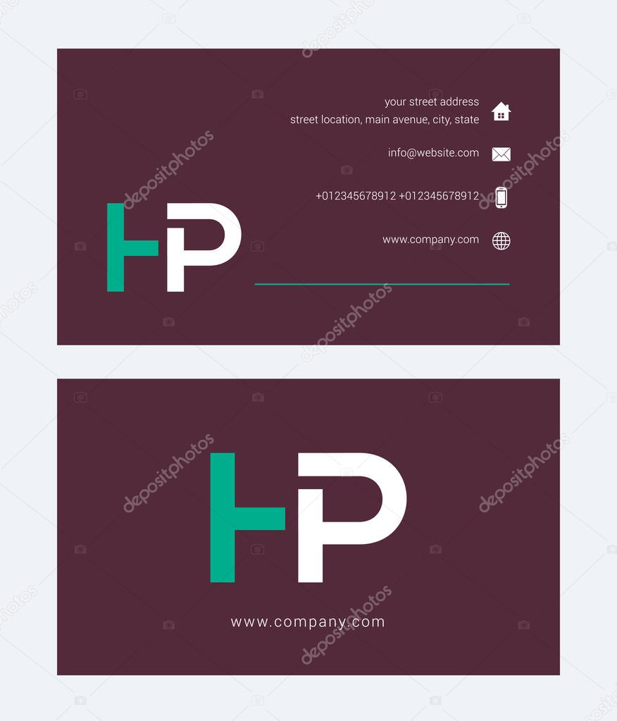 corporate logo with joint letters Hp