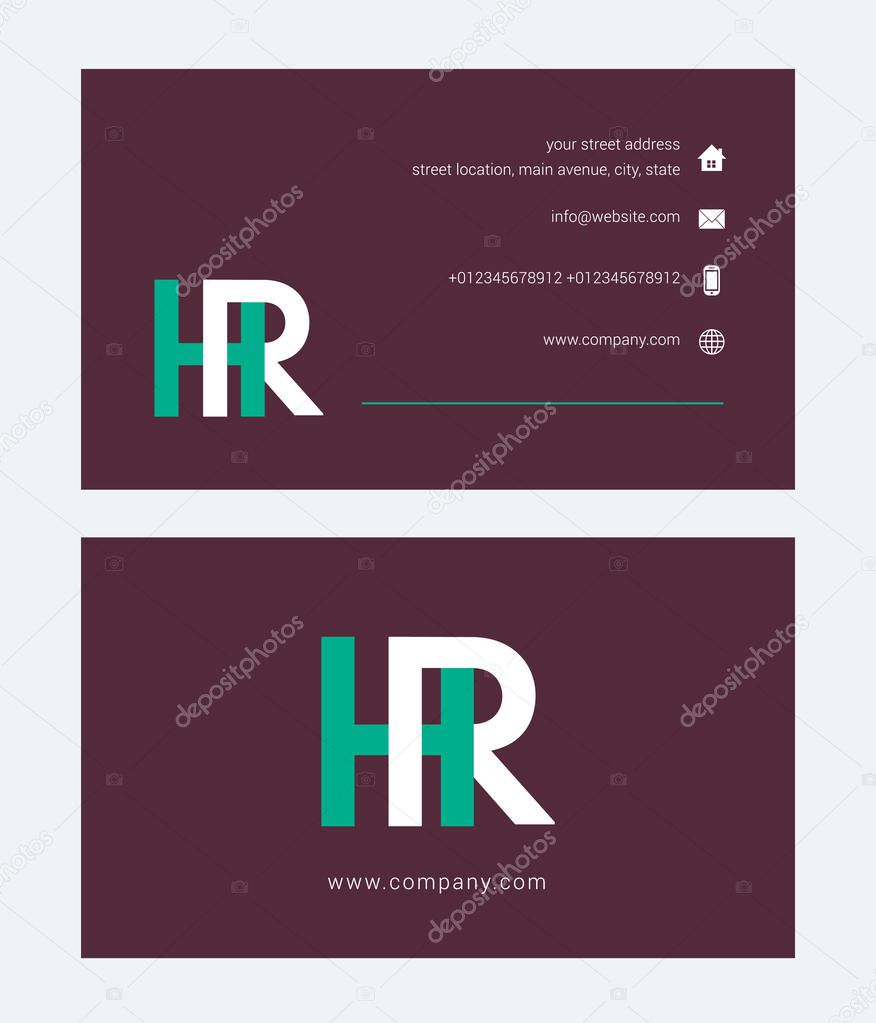 corporate logo with joint letters Hr
