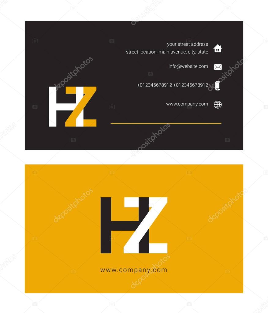 corporate logo with joint letters Hz