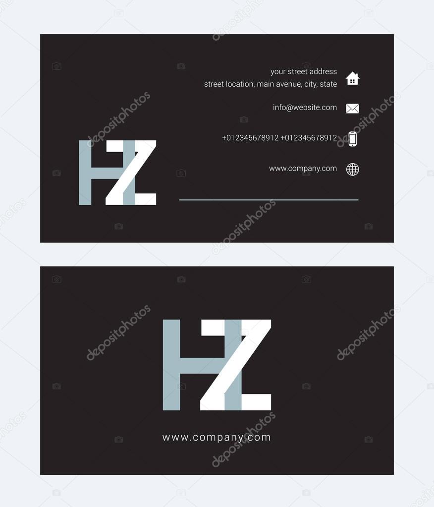 corporate logo with joint letters Hz