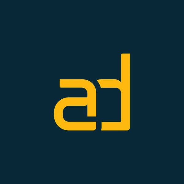 Verbonden logo met letters Ad — Stockvector