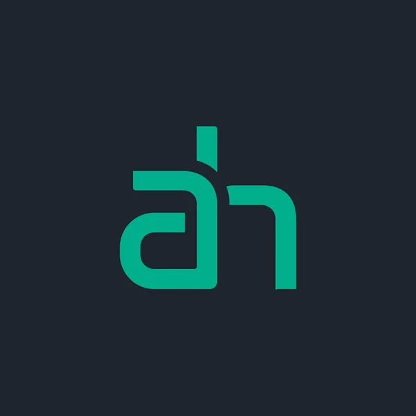 Verbundenes Logo mit Buchstaben ah — Stockvektor