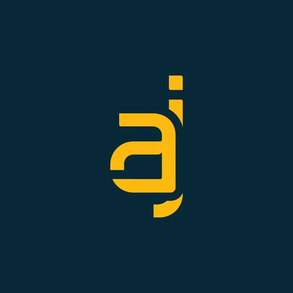 Csatlakoztatott logó és a betűk Aj — Stock Vector