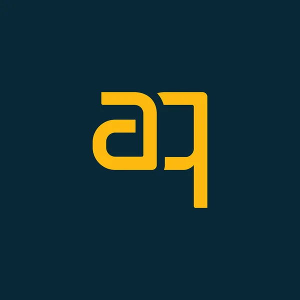 Anslutna logotyp med bokstäver Aq — Stock vektor