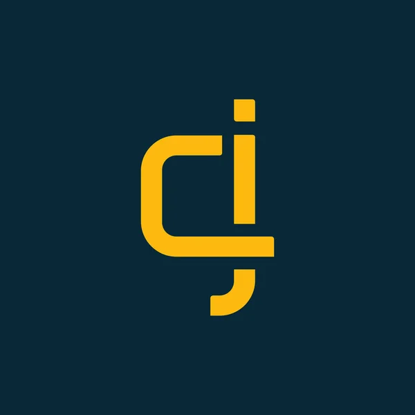 Connected logo with letters CJ — Stockvector