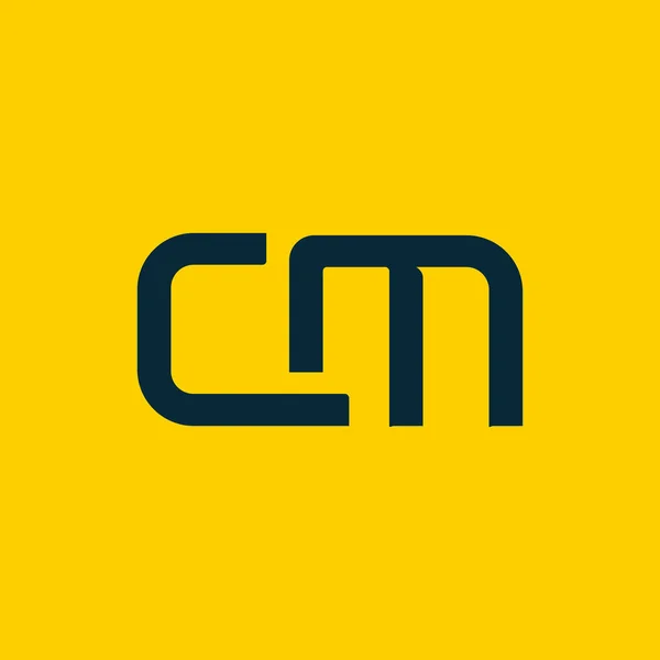 Připojené logo s písmeny Cm — Stockový vektor