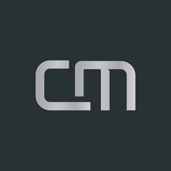 Verbundenes Logo mit Buchstaben cm — Stockvektor