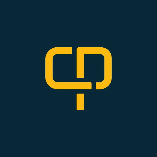 Anslutna logotyp med bokstäver Cp — Stock vektor