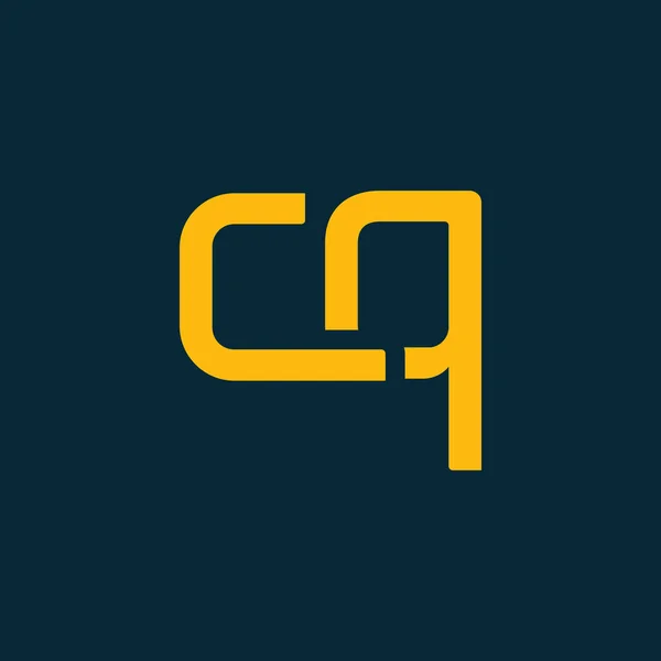 Logotipo conectado com letras CQ — Vetor de Stock
