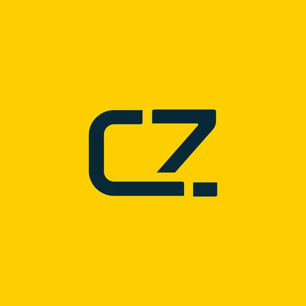 Logotipo conectado con letras CZ — Vector de stock