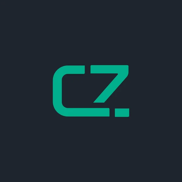 Logo tersambung dengan huruf CZ - Stok Vektor