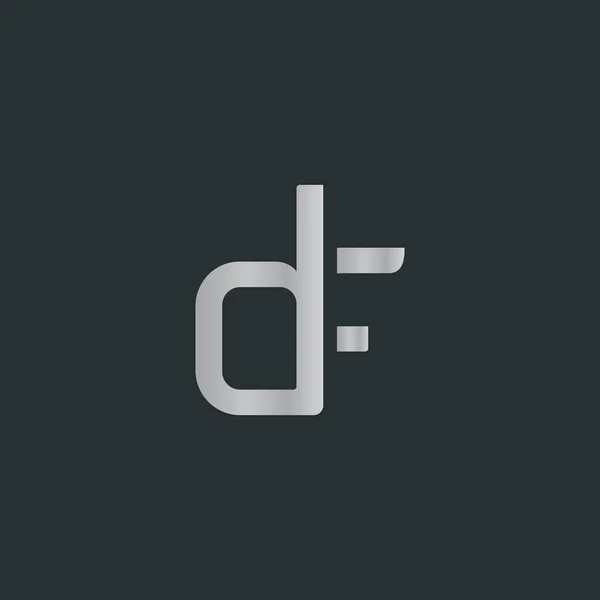 Df の文字と接続しているロゴ — ストックベクタ