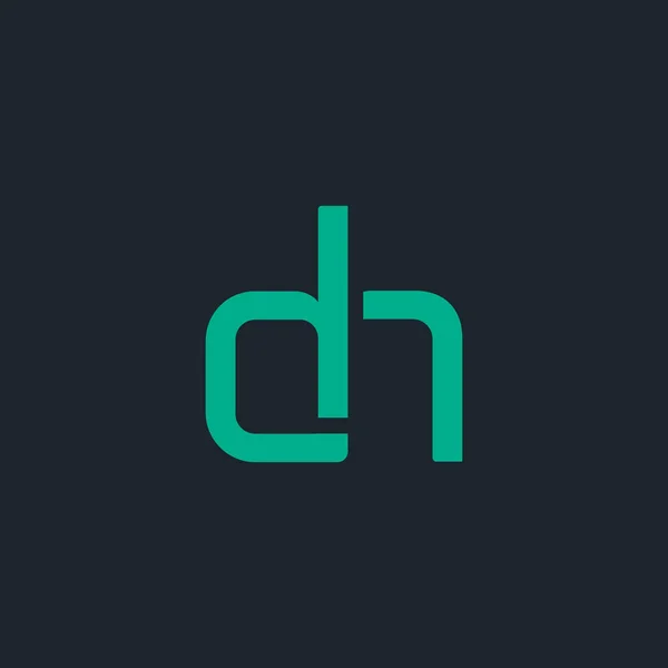 Logo connecté avec lettres DH — Image vectorielle