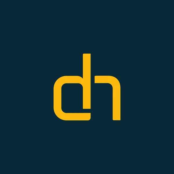Dh harflerle bağlı logosu — Stok Vektör