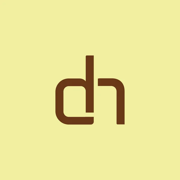 Csatlakoztatott logó és a betűk Dh — Stock Vector