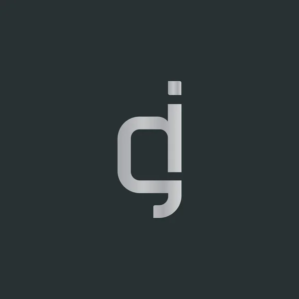 Logo conectado con letras DJ — Vector de stock