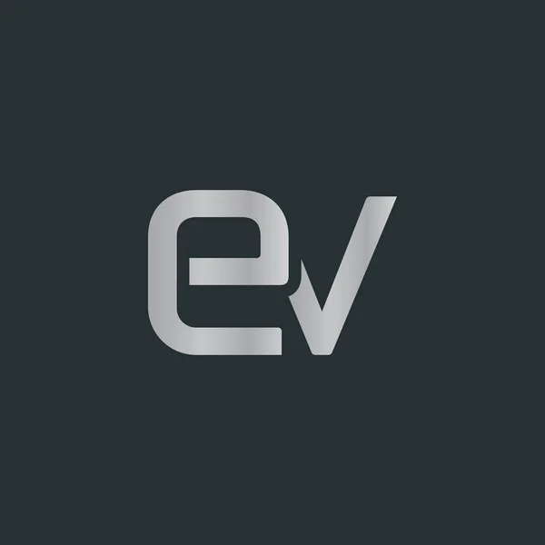 Logotipo conectado com letras EV — Vetor de Stock