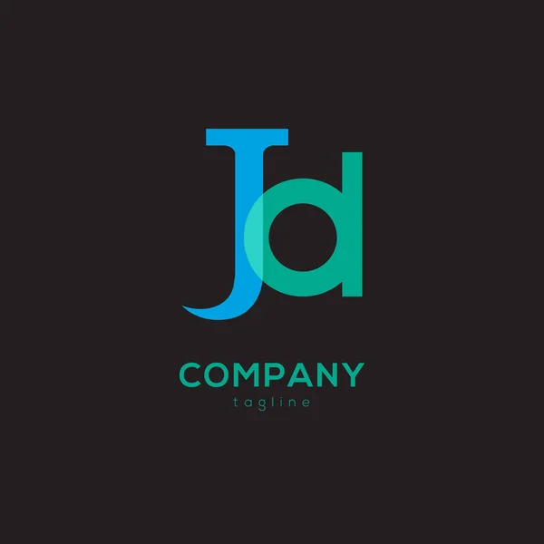 Συνδεδεμένοι λογότυπο με τα γράμματα Jd — Διανυσματικό Αρχείο