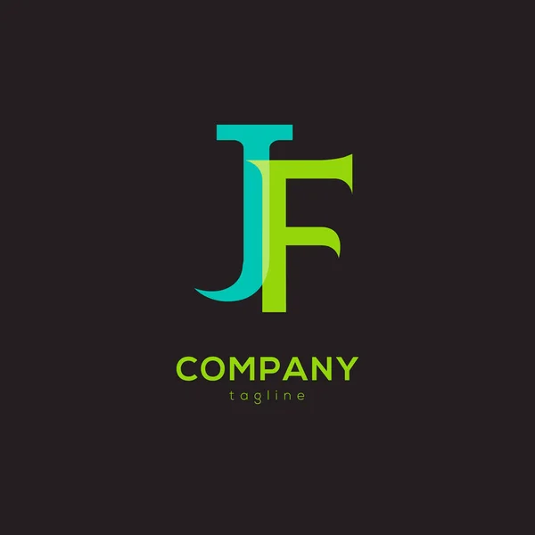 Συνδεδεμένοι λογότυπο με τα γράμματα Jf — Διανυσματικό Αρχείο