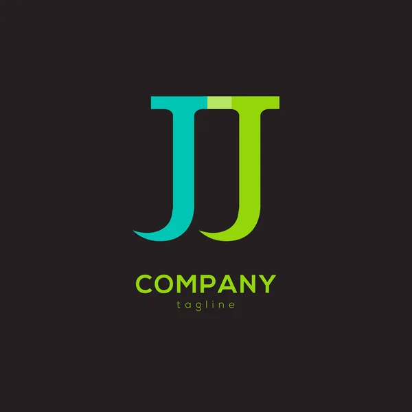 Verbonden logo met brieven Jj — Stockvector
