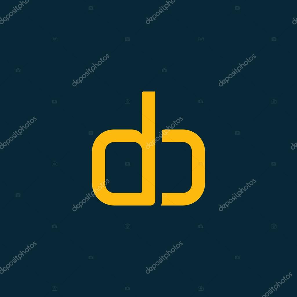 Connected logo with letters DB, corporate identity, vector illustration