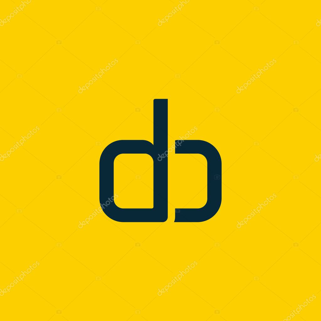 Connected logo with letters DB, corporate identity, vector illustration