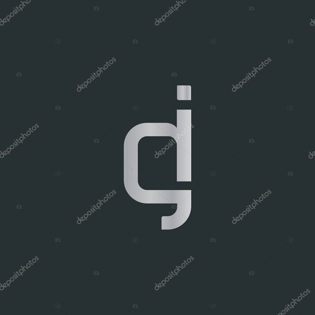 Connected logo with letters DJ, corporate identity, vector illustration