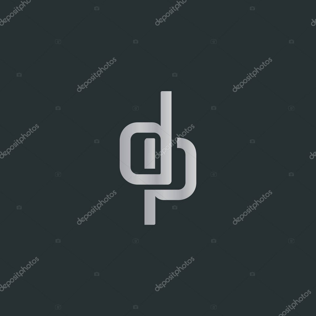 Connected logo with letters DP, corporate identity, vector illustration