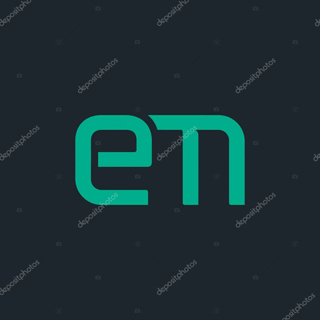 Connected logo with letters EM, corporate identity, vector illustration