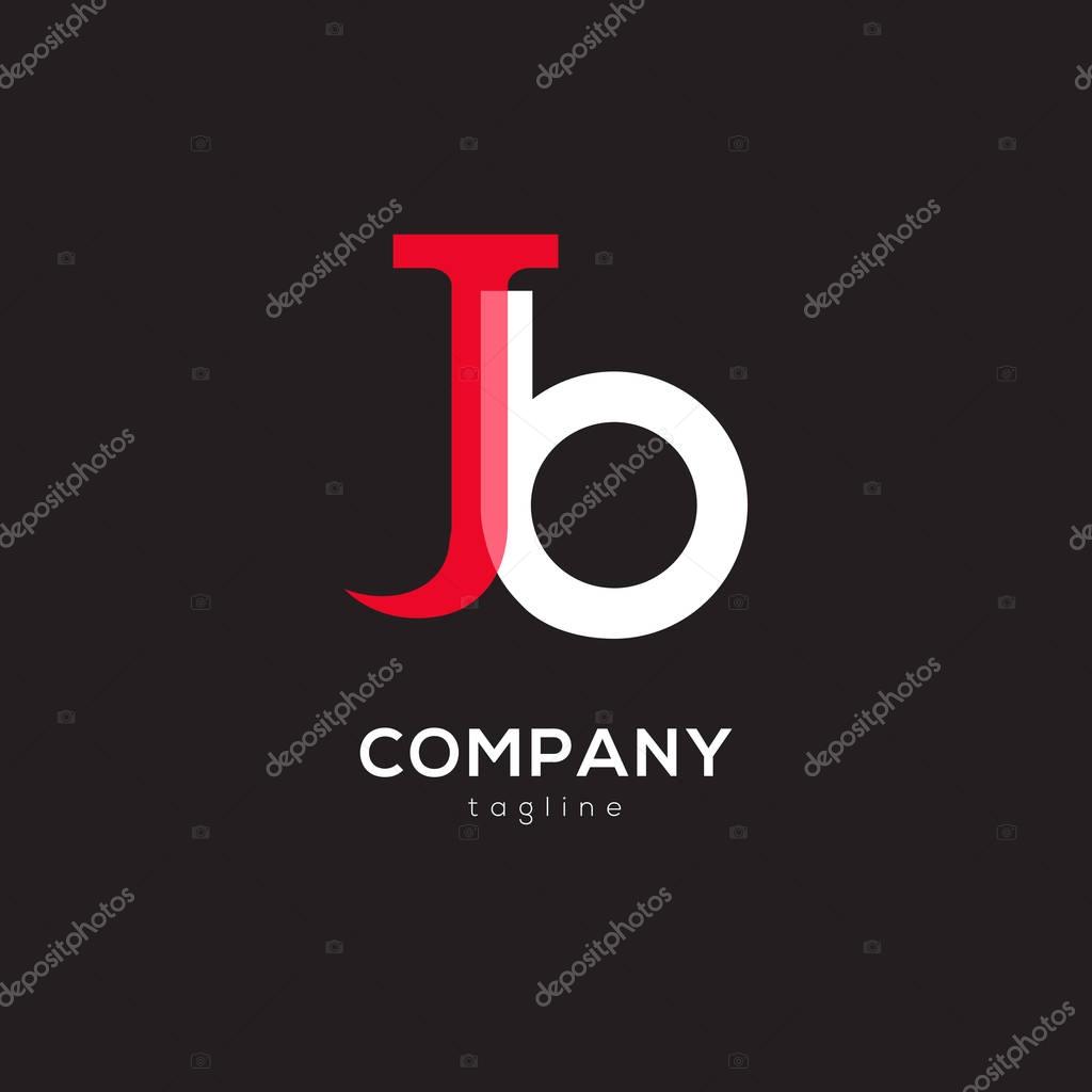 Connected company logo with letters JB, corporate identity, vector illustration