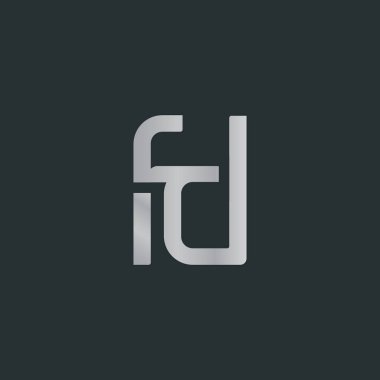 F ve D harfi logo tasarım öğesi