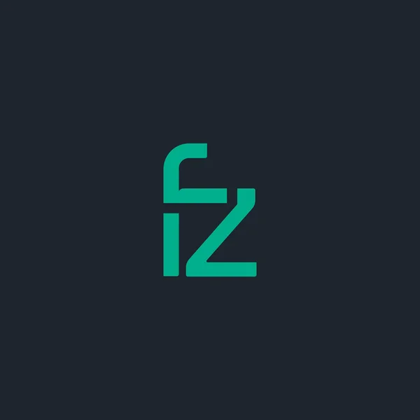 Elemen desain logo F & Z Letter - Stok Vektor