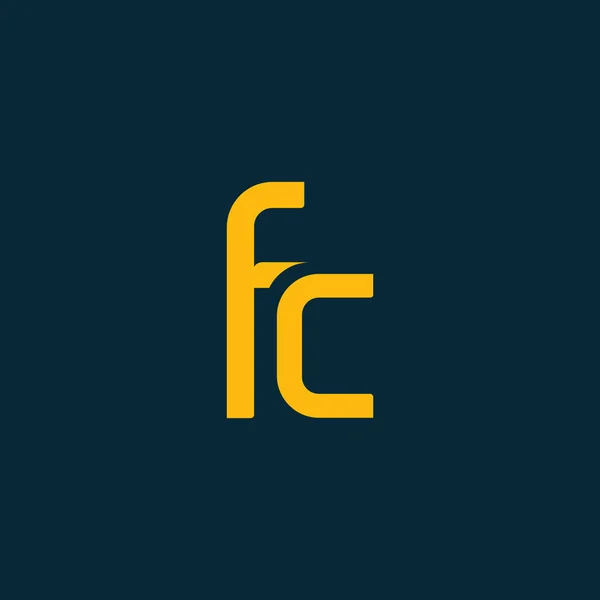 Logo lettera F & C elemento di design — Vettoriale Stock