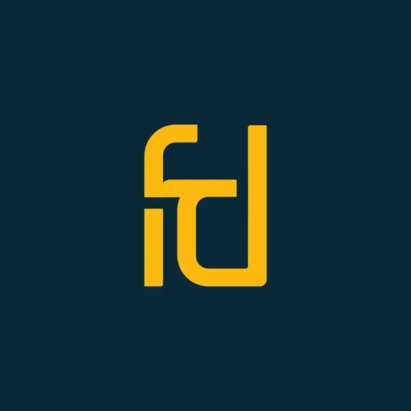 Elemento di design logo F & D Letter — Vettoriale Stock